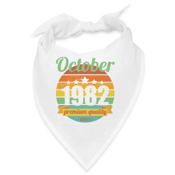 Geboren October 1982 40 Jahre 40er 40.Geburtstag - Bandana - Weiß - Vorne
