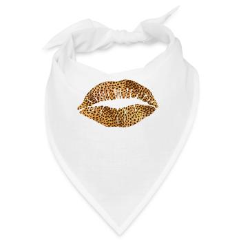 Leoprad print mouth - Bandana - Weiß - Vorne