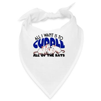 Rat Cuddling Rodent Cuddle Rat Lovers - Bandana - Weiß - Vorne