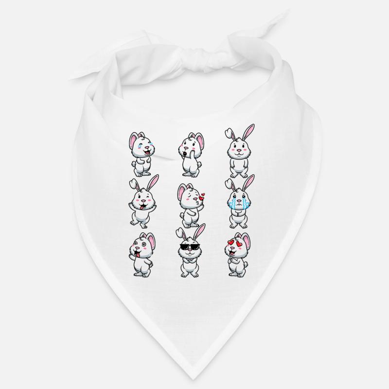 White Rabbit Emoticons Rabbit Bandana