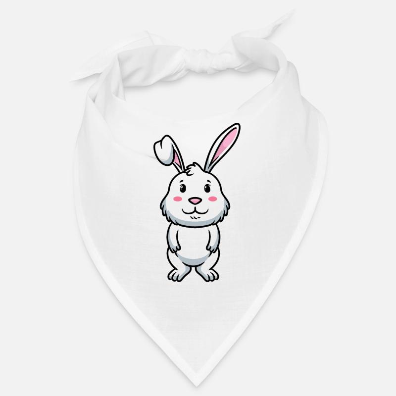 White Rabbit Emoticons Rabbit Bandana