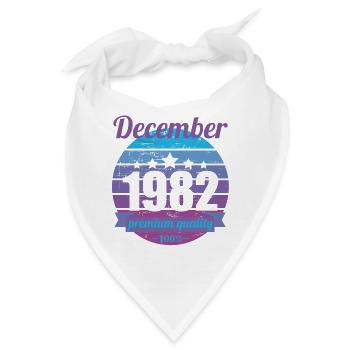 Geboren December 1982 40 Jahre 40er 40.Geburtstag - Bandana - Weiß - Vorne