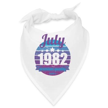 Geboren July 1982 40 Jahre 40er 40.Geburtstag - Bandana - Weiß - Vorne