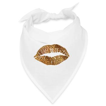 Leoprad print mouth - Bandana - Weiß - Vorne