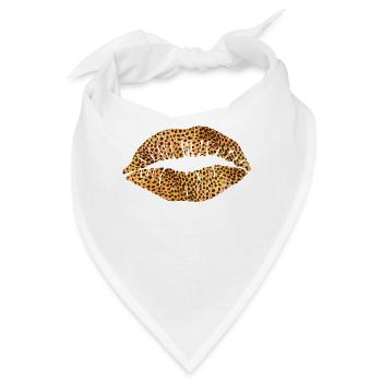Leoprad print mouth - Bandana - Weiß - Vorne