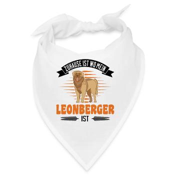Zuhause ist wo mein Leonberger ist - Bandana - Weiß - Vorne