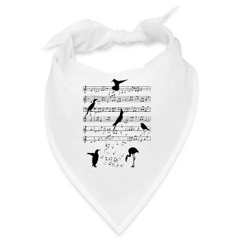 Vogel Musik Noten Geschenk - Bandana - Weiß - Vorne