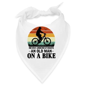Alter Mann Fahrrad - Bandana - Weiß - Vorne