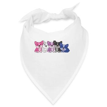 Genderfluid Flag Corgi Pride LGBTQ süße Hunde - Bandana - Weiß - Vorne
