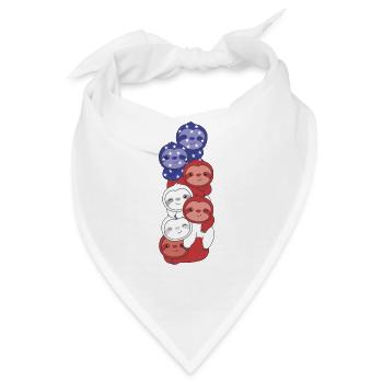 Faultier für den vierten Juli USA Flagge Faultiere - Bandana - Weiß - Vorne
