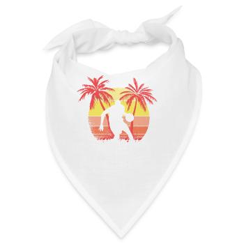 Basketballspieler Dribble Summer Sunset 80s Palm - Bandana - Weiß - Vorne