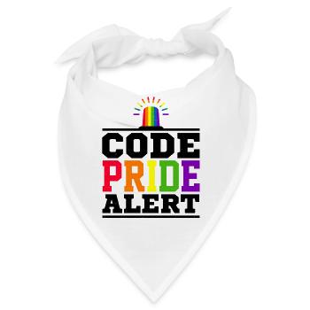 Code Pride Alert Bisexual Lesbian Love Asexual Tra - Bandana - Weiß - Vorne