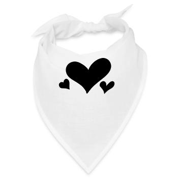 Liebe Herz - Bandana - Weiß - Vorne