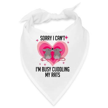 Rat Cuddling Pet Owner Rodent Rat Lovers - Bandana - Weiß - Vorne