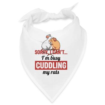Rat Cuddling Pet Owner Rodent Rat Lovers - Bandana - Weiß - Vorne
