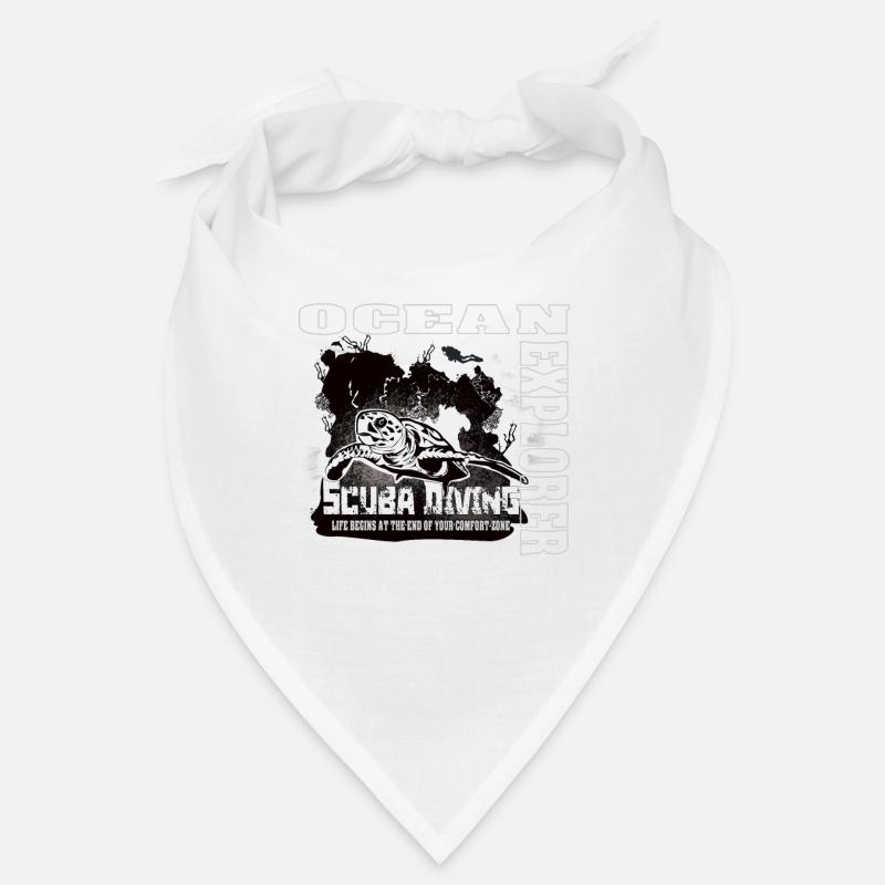 Ocean Explorer Scuba Diving Turtle Reef - Bandana - white