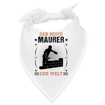Maurer Bauhandwerker Beruf Ausbildung Geschenk - Bandana - Weiß - Vorne