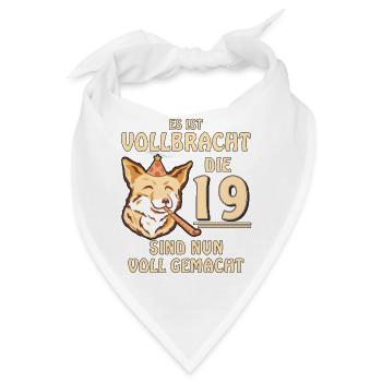 19 GEBURTSTAG - Bandana - Weiß - Vorne