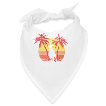 Lasso Horse Summer Sunset 80s Palme - Bandana - Weiß - Vorne