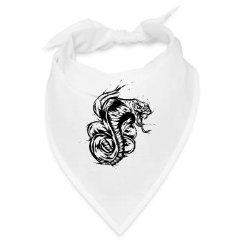 Kobra Schlange - Bandana - Weiß - Vorne