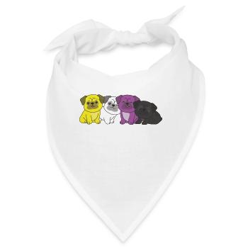 Nonbinary Flag Mops Pride LGBTQ süße Hunde - Bandana - Weiß - Vorne