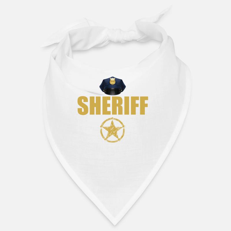 Sheriff Polizei Sheriffstern Abzeichen - Bandana - Weiß