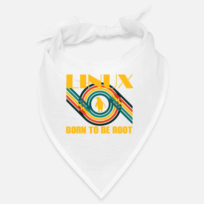Born To Be Root Linux Retro Pinguin Nerd Geek - Bandana - Weiß