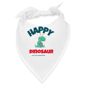 Happy Dinosaur - Bandana - Weiß - Vorne