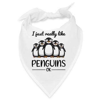 Pinguin Liebhaber Spruch Lustiges Geschenk - Bandana - Weiß - Vorne