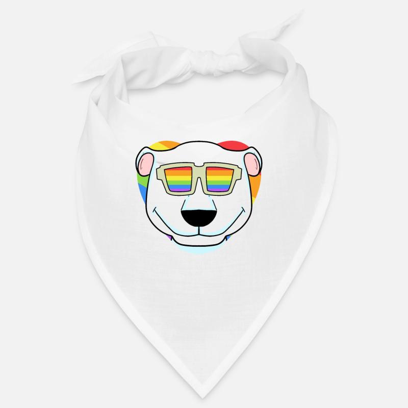 LGBT Tier Eisbär Regenbogen Herz Bandana