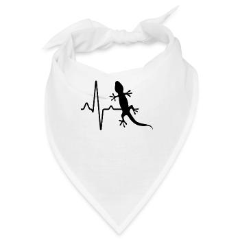 Eidechse Herzschlag - Bandana - Weiß - Vorne