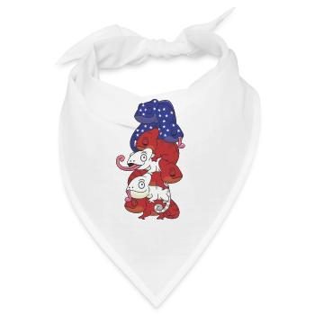 Chamäleon für den vierten Juli USA Flagge - Bandana - Weiß - Vorne