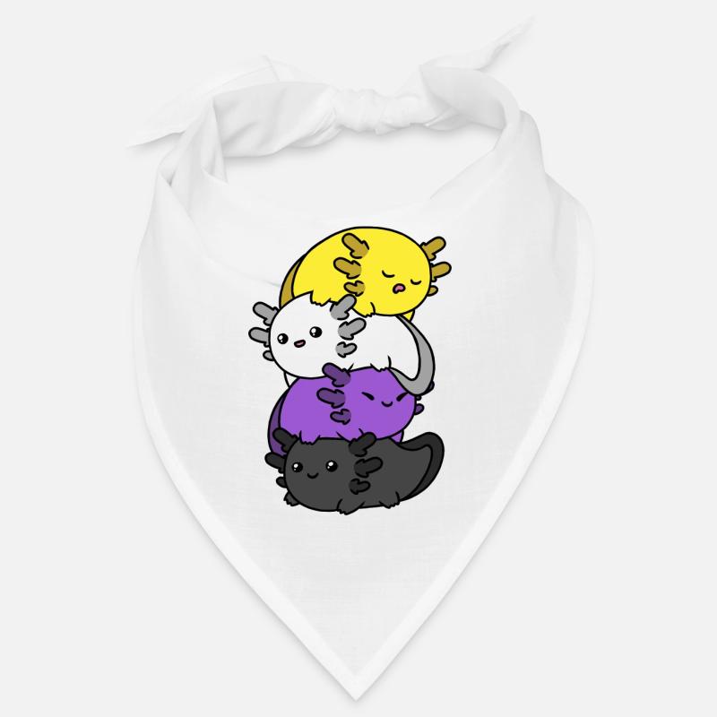 Kawaii Axolotl Pile Nonbinary Flag Nonbinä Bandana