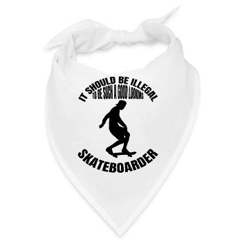 Skateboard Sakten Longboard Skater Skateboarding - Bandana - Weiß - Vorne