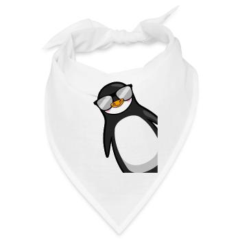 Lustiger Pinguin Mit Sonnenbrille Cooles Geschenk - Bandana - Weiß - Vorne
