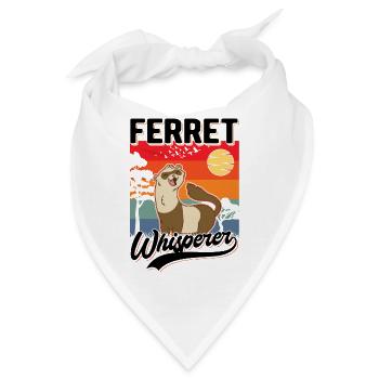 Frettchen Flüsterer Ferret Whisperer - Bandana - Weiß - Vorne