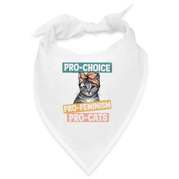 Pro Choice Pro Feminism Pro Katzen - Bandana - Weiß - Vorne