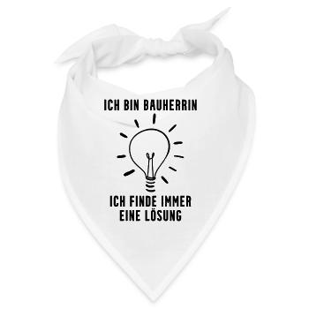 Bauherrin Hausbau Baustelle Richtfest - Bandana - Weiß - Vorne