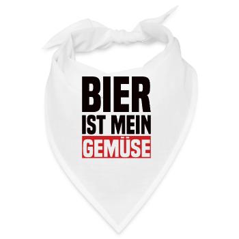 Bier Ist Mein Gemüse - Bandana - Weiß - Vorne