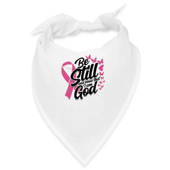 Sei still und wisse, dass ich Gott bin - rosa Band - Bandana - Weiß - Vorne