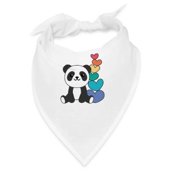 Regenbogen Herzen Pride LGBTQ süße tiere Panda - Bandana - Weiß - Vorne