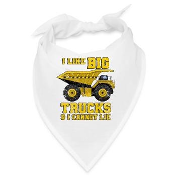 Bagger Baustelle Bauarbeiter Bau Lüge I Geschenk - Bandana - Weiß - Vorne