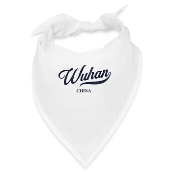 Retro China Stadt - Vintage Wuhan - Bandana - Weiß - Vorne