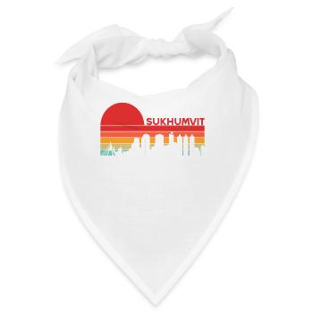 Vintage Thailand Asia Sunset Bangkok Sukhumvit - Bandana - Weiß - Vorne