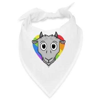 Ziege Lgbt Regenbogen Farben - Bandana - Weiß - Vorne