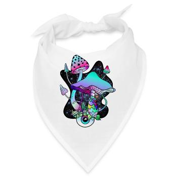 Magic Mushroom Eye Psychedelic Pilzkunst - Bandana - Weiß - Vorne