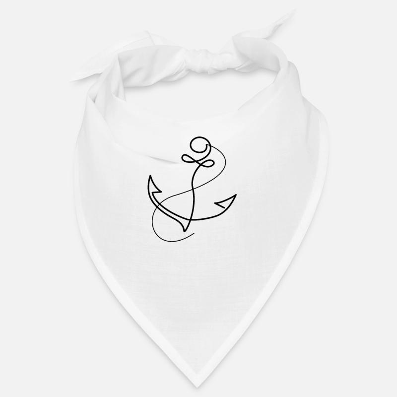 Maritim Meer Anker - Bandana - Weiß