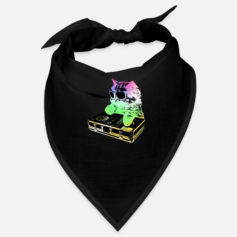 Rainbow DJ Cat - grattage Bandana