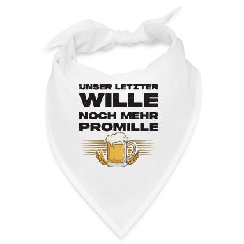 Noch Mehr Promille - Lustiger Bier Spruch - Bandana - Weiß - Vorne