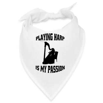Harfe Instrument Musik Instrumente Harfenspieler - Bandana - Weiß - Vorne